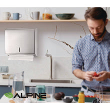 Load image into Gallery viewer, Horizontal C-Fold/Multi-Fold Paper Towel Dispenser, 10.2 x 4 x 11.2, Brushed Nickel
