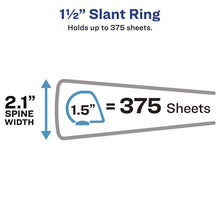 Load image into Gallery viewer, Heavy-Duty Non Stick View Binder with DuraHinge and Slant Rings, 3 Rings, 1.5" Capacity, 11 x 8.5, Black, (5400)
