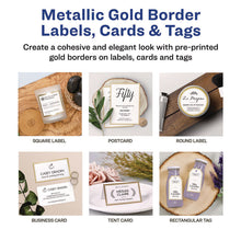 Load image into Gallery viewer, Invitation Cards with Metallic Border, Inkjet/Laser, 80 lb, 5 x 7, Matte White, 2 Cards/Sheet, 15 Sheets/Pack
