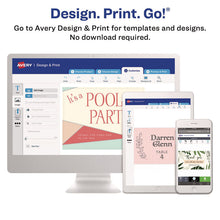 Load image into Gallery viewer, Invitation Cards with Metallic Border, Inkjet/Laser, 80 lb, 5 x 7, Matte White, 2 Cards/Sheet, 15 Sheets/Pack
