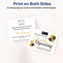 Load image into Gallery viewer, Printable Postcards, Laser, 80 lb, 4.25 x 5.5, Matte White, 200 Cards, 4 Cards/Sheet, 50 Sheets/Box
