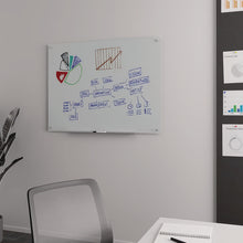 Load image into Gallery viewer, Magnetic Tempered Glass Dry Erase Board, 48" x 36", White Surface
