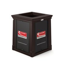 Load image into Gallery viewer, Resin Customizable Garbage Can with Open Lid, 34.4 gal, Plastic, Java
