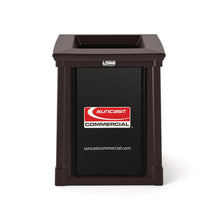Load image into Gallery viewer, Resin Customizable Garbage Can with Open Lid, 34.4 gal, Plastic, Java
