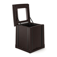 Load image into Gallery viewer, Resin Customizable Garbage Can with Open Lid, 34.4 gal, Plastic, Java
