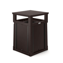 Load image into Gallery viewer, Resin Customizable Garbage Can with Covered Lid, 34.4 gal, Plastic, Java
