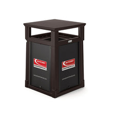 Load image into Gallery viewer, Resin Customizable Garbage Can with Covered Lid, 34.4 gal, Plastic, Java
