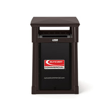 Load image into Gallery viewer, Resin Customizable Garbage Can with Covered Lid, 34.4 gal, Plastic, Java
