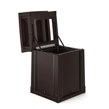Load image into Gallery viewer, Resin Customizable Garbage Can with Covered Lid, 34.4 gal, Plastic, Java
