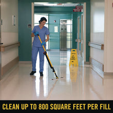 Load image into Gallery viewer, Pulse Microfiber Spray Mop System, 17" Microfiber Head, 52" Yellow Plastic Handle
