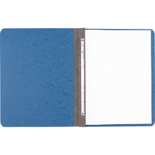 Load image into Gallery viewer, Pressboard Report Cover with Tyvek Reinforced Hinge, 2-Hole Prong Fastener, 3" Capacity, 8.5 x 11, Light Blue

