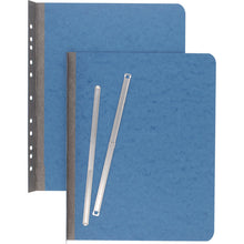 Load image into Gallery viewer, Pressboard Report Cover with Tyvek Reinforced Hinge, 2-Hole Prong Fastener, 3" Capacity, 8.5 x 11, Light Blue
