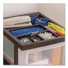 Load image into Gallery viewer, 2-Compartment Desktop Stackable Storage Drawer, 12.17 x 14.33 x 16.77, Black/Translucent White

