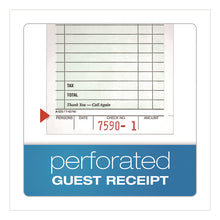Load image into Gallery viewer, One-Part Guest Check Pad with Perforated Stub, One-Part (No Copies), 3.4 x 6.25, 50 Forms/Pad, 10 Pads/Pack
