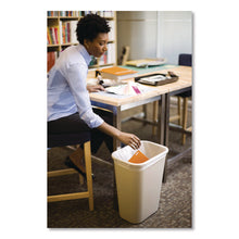 Load image into Gallery viewer, Deskside Plastic Wastebasket, 10.25 gal, Plastic, Beige
