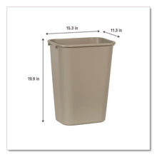 Load image into Gallery viewer, Deskside Plastic Wastebasket, 10.25 gal, Plastic, Beige
