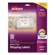 Load image into Gallery viewer, Matte Clear Easy Peel Mailing Labels w/ Sure Feed Technology, Laser Printers, 3.33 x 4, Clear, 6/Sheet, 10 Sheets/Pack
