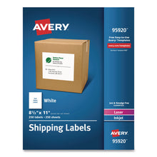 Load image into Gallery viewer, White Shipping Labels-Bulk Packs, Inkjet/Laser Printers, 8.5 x 11, White, 250/Box
