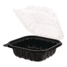 Load image into Gallery viewer, Polypropylene Plastic Hinged Container, 6 x 6 x 3, Black/Clear, Plastic, 50/Pack, 6 Packs/Carton
