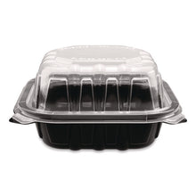 Load image into Gallery viewer, Polypropylene Plastic Hinged Container, 6 x 6 x 3, Black/Clear, Plastic, 50/Pack, 6 Packs/Carton
