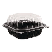 Load image into Gallery viewer, Polypropylene Plastic Hinged Container, 6 x 6 x 3, Black/Clear, Plastic, 50/Pack, 6 Packs/Carton
