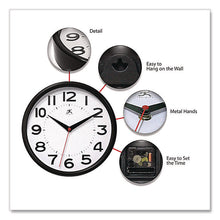 Load image into Gallery viewer, Metro Wall Clock, 9" Diameter, Black Case, 1 AA (sold separately)
