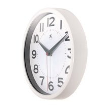Load image into Gallery viewer, Metro Wall Clock, 9" Diameter, Silver Case, 1 AA (sold separately)
