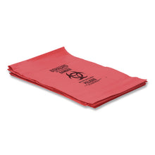 Load image into Gallery viewer, Healthcare Biohazard Printed Low-Density Can Liners, Biohazard, 45 gal, 1.3 mil, 40 x 46, Red, Flat Pack, 200/Carton
