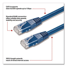 Load image into Gallery viewer, CAT6 Ethernet Cable, 100 ft, Blue
