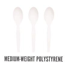 Load image into Gallery viewer, Mediumweight Plastic Cutlery, Spoon, Plastic, White, 1,000/Pack
