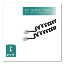 Load image into Gallery viewer, Coiled Telephone Cord, Plug/Plug, 25 ft, Black
