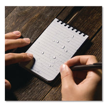 Load image into Gallery viewer, All-Weather Wire-O Notepad, Black Cover, Universal: Narrow Rule and Quadrille Rule (4 sq/in), (50) White 3 x 5 Sheets
