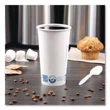Load image into Gallery viewer, Recycled Content PCF Paper Hot Cups, ProPlanet Seal, 20 oz, White/Blue, 600/Carton
