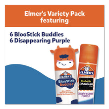 Load image into Gallery viewer, BlooStick Buddies and Disappearing Purple Glue Stick Combo Pack, 0.21 oz, Dries Clear, 12/Pack
