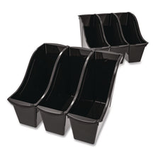 Load image into Gallery viewer, Small Book Bin, 1.5 gal, 4.5" x 11.75" x 8.5", Black, 6/Pack
