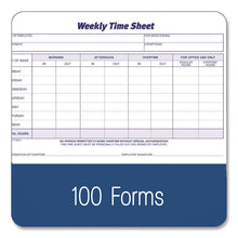 Load image into Gallery viewer, Weekly Time Sheets, Two-Part Carbonless, 8.5 x 5.5, 100 Forms Total
