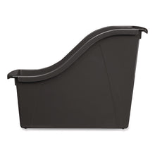 Load image into Gallery viewer, Small Book Bin, 1.5 gal, 4.5" x 11.75" x 8.5", Black, 6/Pack
