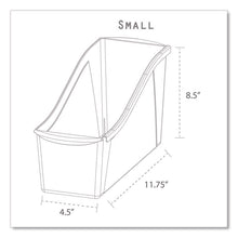 Load image into Gallery viewer, Small Book Bin, 1.5 gal, 4.5" x 11.75" x 8.5", Black, 6/Pack
