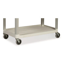 Load image into Gallery viewer, Xtra Utility Cart with Open Sides, Plastic, 3 Shelves, 300 lb Capacity, 40.63" x 20" x 37.81", Off-White
