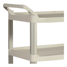 Load image into Gallery viewer, Xtra Utility Cart with Open Sides, Plastic, 3 Shelves, 300 lb Capacity, 40.63" x 20" x 37.81", Off-White
