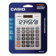 Load image into Gallery viewer, MS80B 8-Digit Battery and Solar Basic Calculator, LCD, Navy Blue
