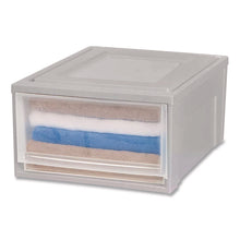 Load image into Gallery viewer, Stackable Storage Drawer, 10.85 gal, 15.75" x 19.62" x 11.5", Gray/Translucent Frost
