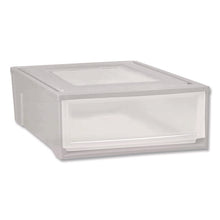 Load image into Gallery viewer, Stackable Storage Drawer, 5.5 gal, 15.7" x 19.7" x 6.5", Gray/Translucent Frost
