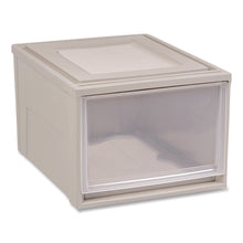 Load image into Gallery viewer, Stackable Storage Drawer, 10.85 gal, 15.75" x 19.62" x 11.5", Gray/Translucent Frost
