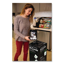 Load image into Gallery viewer, K-Cycle Cardboard Indoor Recycling Bin, Large, Cardboard, Black/Green/White, 5/Pack
