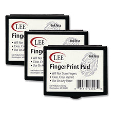 Load image into Gallery viewer, Inkless Fingerprint Pad, 2.25" x 1.75", Black, 3/Pack
