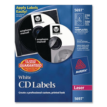 Load image into Gallery viewer, Laser CD Labels, Matte White, 250/Pack
