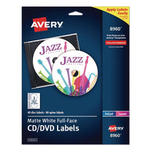 Load image into Gallery viewer, Full Face CD Labels, Matte White, 40/Pack
