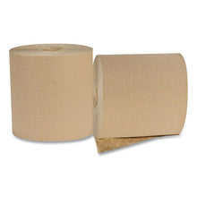 Load image into Gallery viewer, Recycled Hardwound Paper Towels, 1-Ply, 7.88" x 800 ft, 1.8 Core, Kraft, 6 Rolls/Carton
