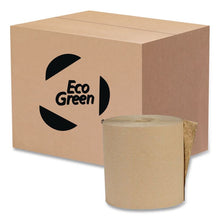 Load image into Gallery viewer, Recycled Hardwound Paper Towels, 1-Ply, 7.88" x 800 ft, 1.8 Core, Kraft, 6 Rolls/Carton
